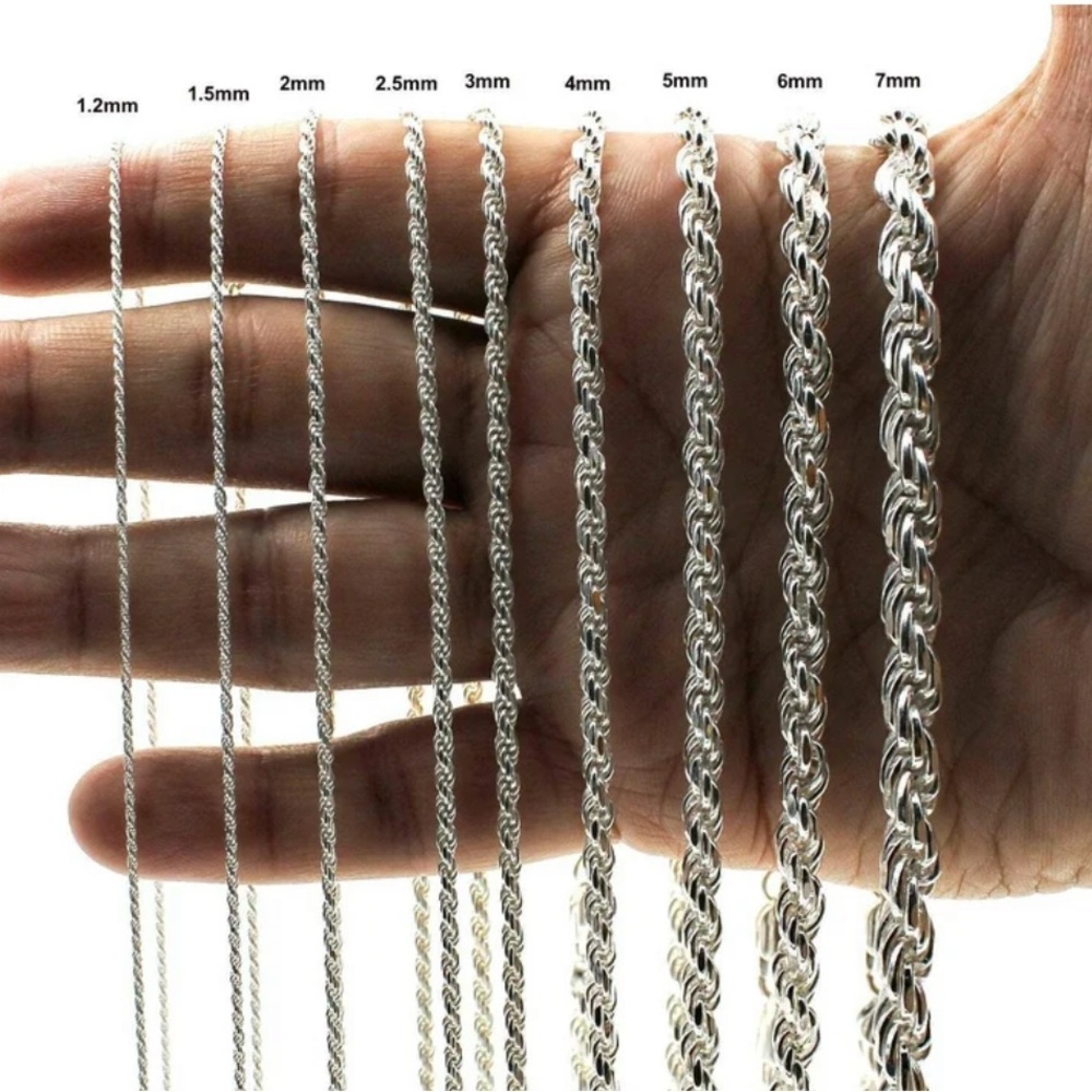 🌟Silver Solid Rope Chain Necklace🌟 - Picture 4 of 4